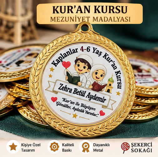 Kişiye Özel Kur’an Kursu Mezuniyet Madalyası