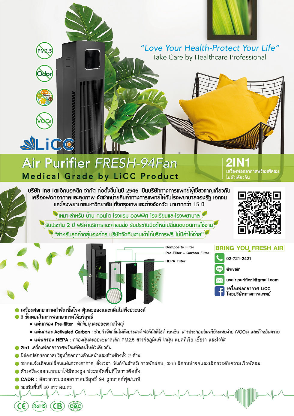 ภาพขนาดย่อ: LiCC Air Purifier FRESH-94Fan