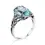 Thumbnail: Sterling Silver Aquamarine Ring Neo-Gothic Oval
