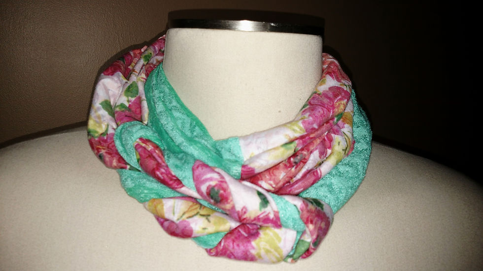 Two Fabric Braided Infinity Scarf