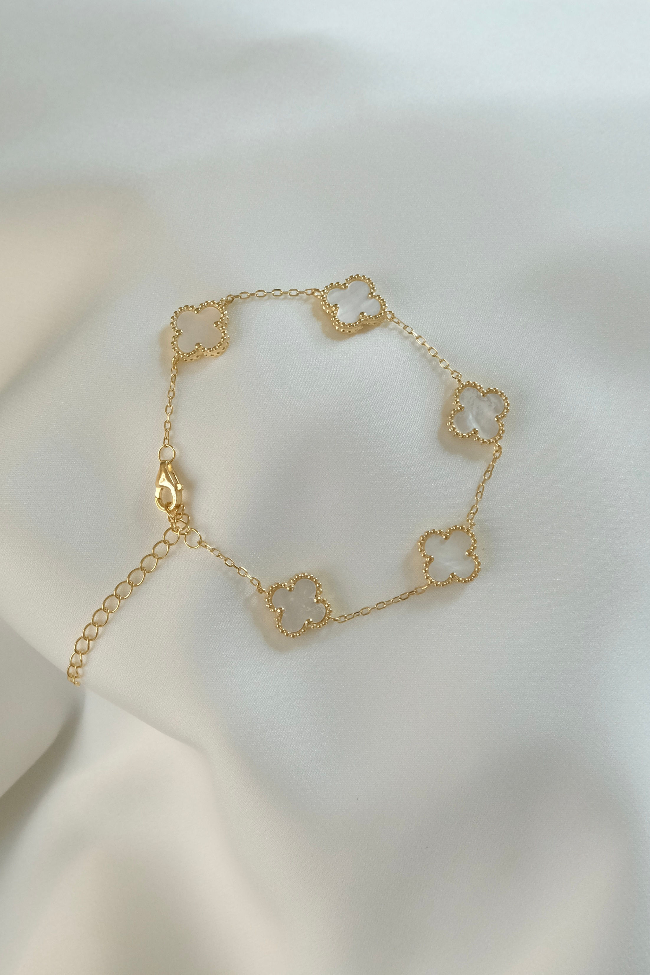 Trevo madrepérola pulseira