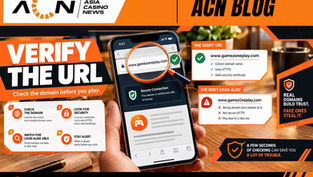 Smartphone showing how to verify an online gaming URL and identify a fake look-alike domain