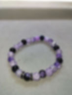 purple and black bead bracelet