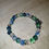 Thumbnail: Men's  blue and green crack glass bead elastic bracelet with crown 