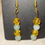 Thumbnail: Womens yellow and light green bead earrings 
