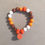 Thumbnail: Kids Orange, brown and white beaded bracelet 