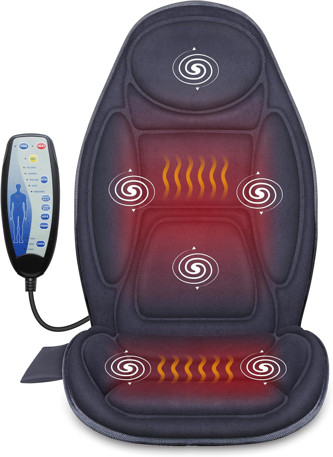 Back Massager with Heat, Vibration Massage, Back Massagers for Pain, 6 Vibrating