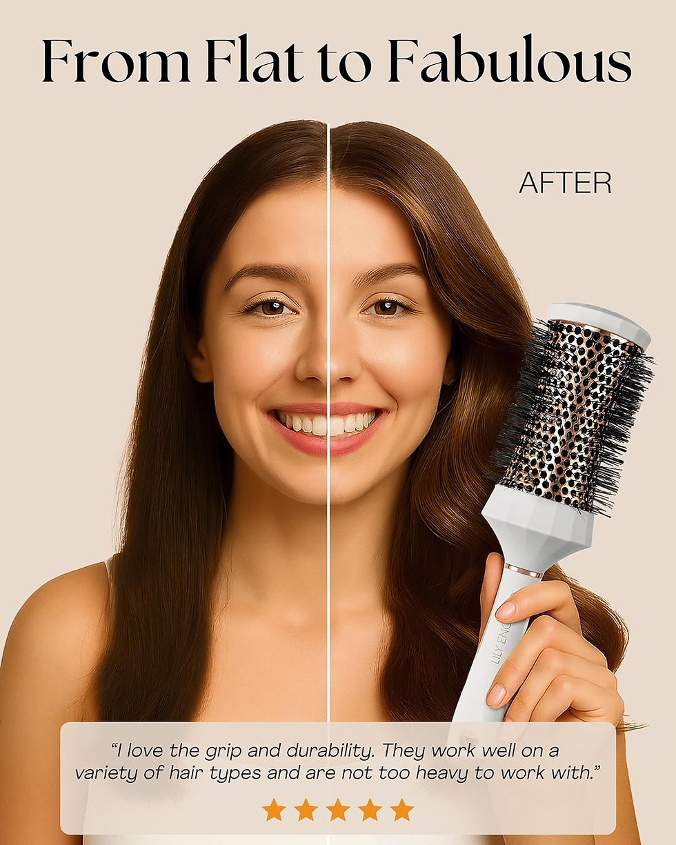Thumbnail: round Hair Brush Set, 4 Piece Professional Blow Dry Kit with 3 round Brushes and