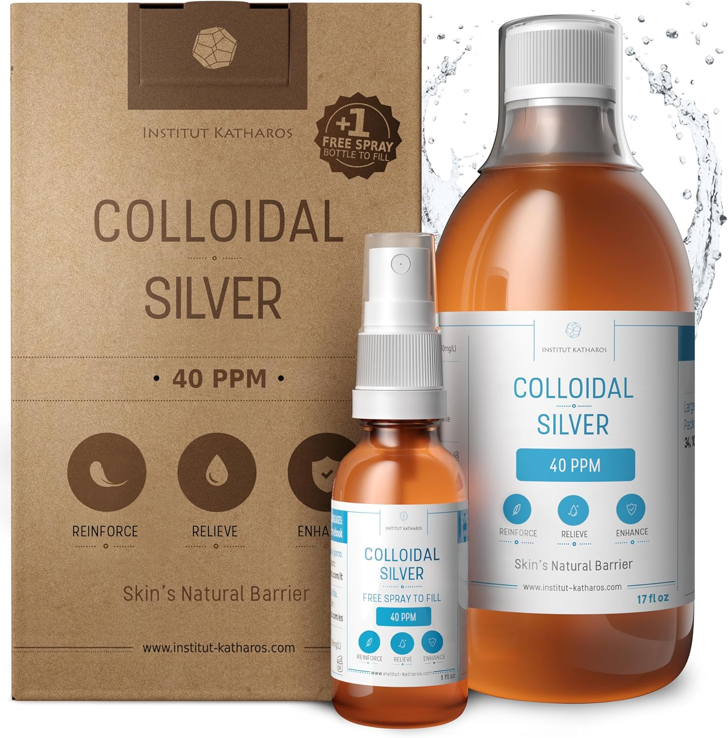 Premium Colloidal Silver 40Ppm 500Ml ● Optimal Concentration Formula, Smaller Pa