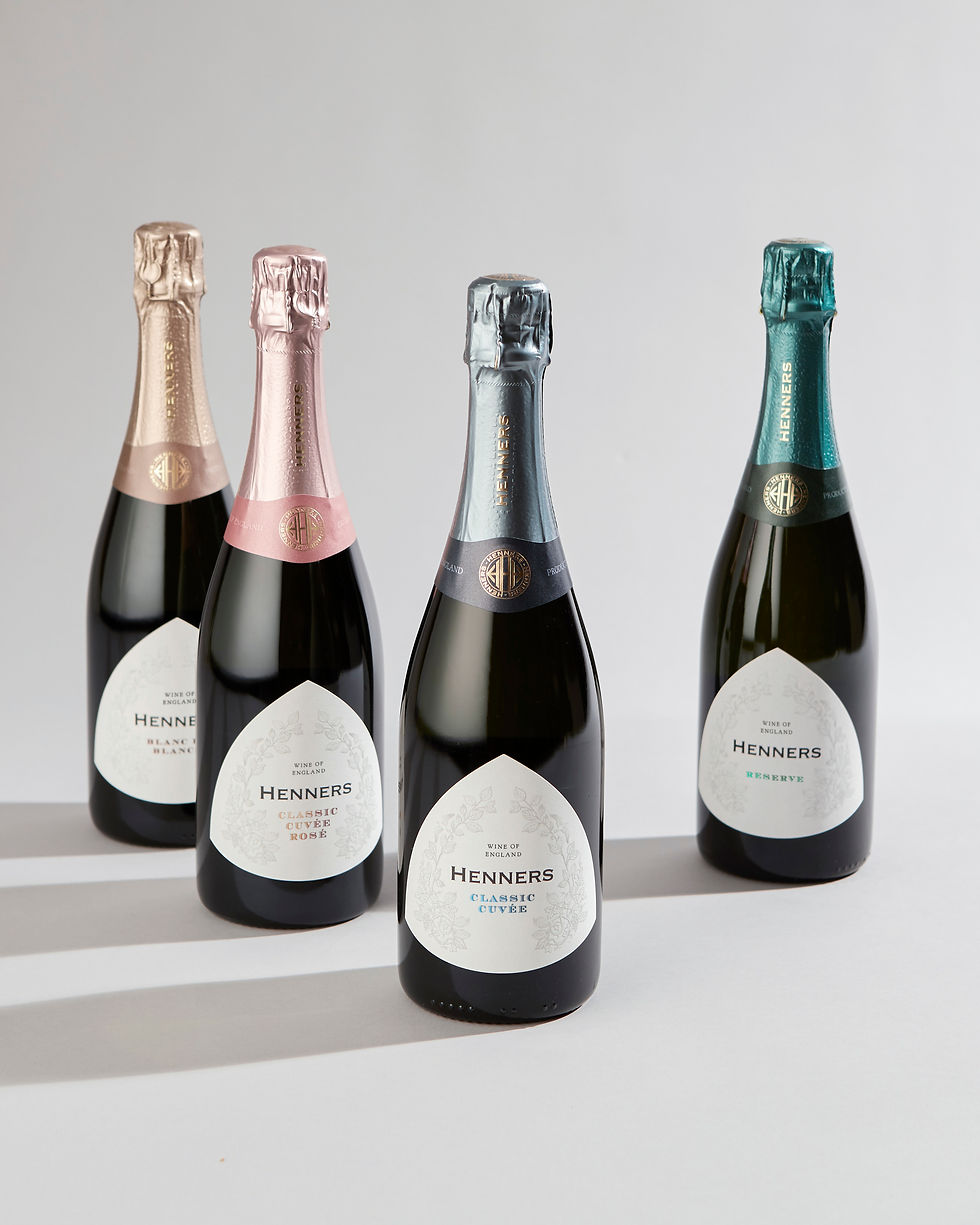 Henners Mixed Party Collection | English Blanc de Blancs, English Sparkling Rosé, Classic Cuvée, Henners Reserve 2019