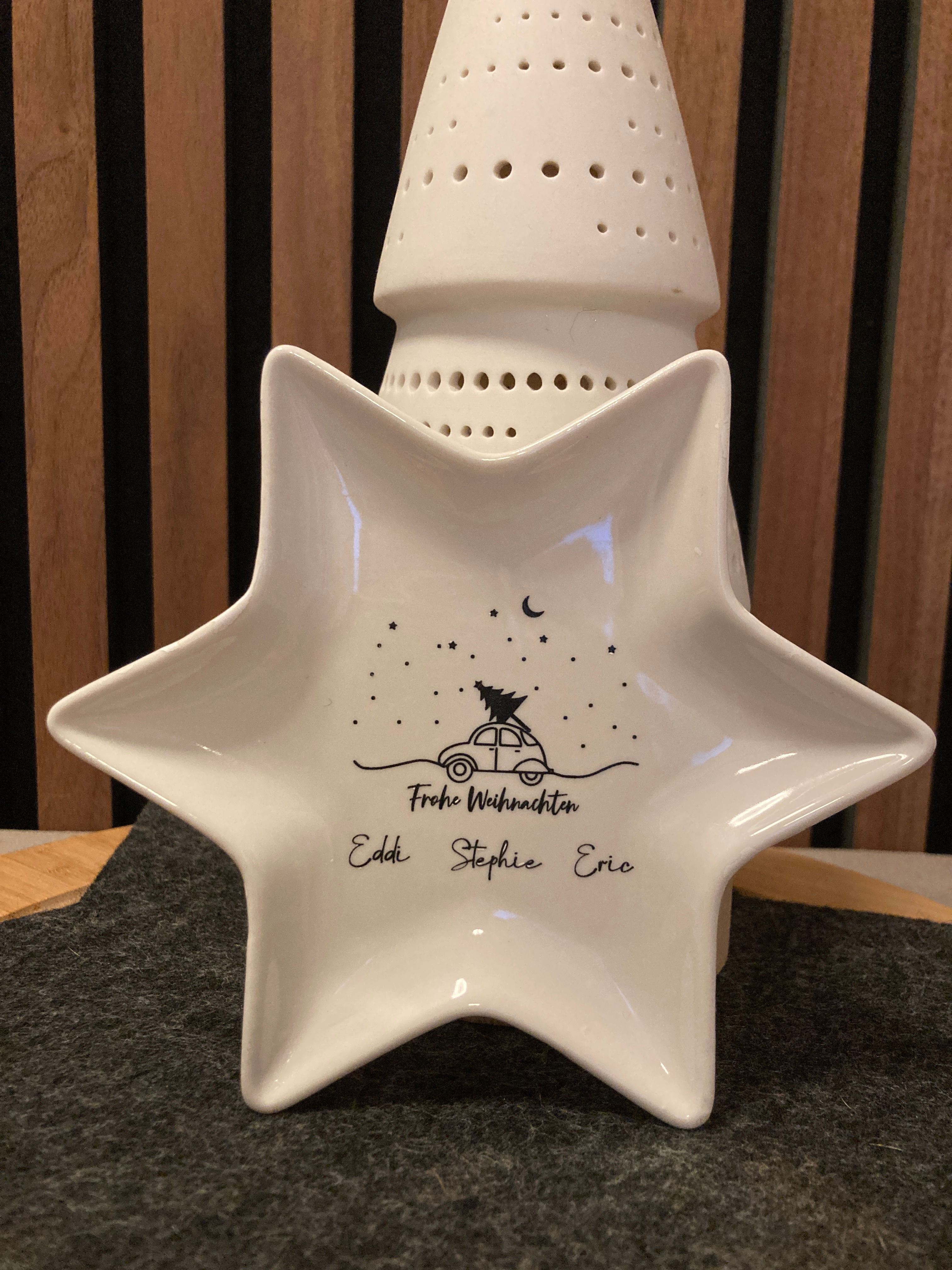 weihnachtlicher Dekoteller STAR