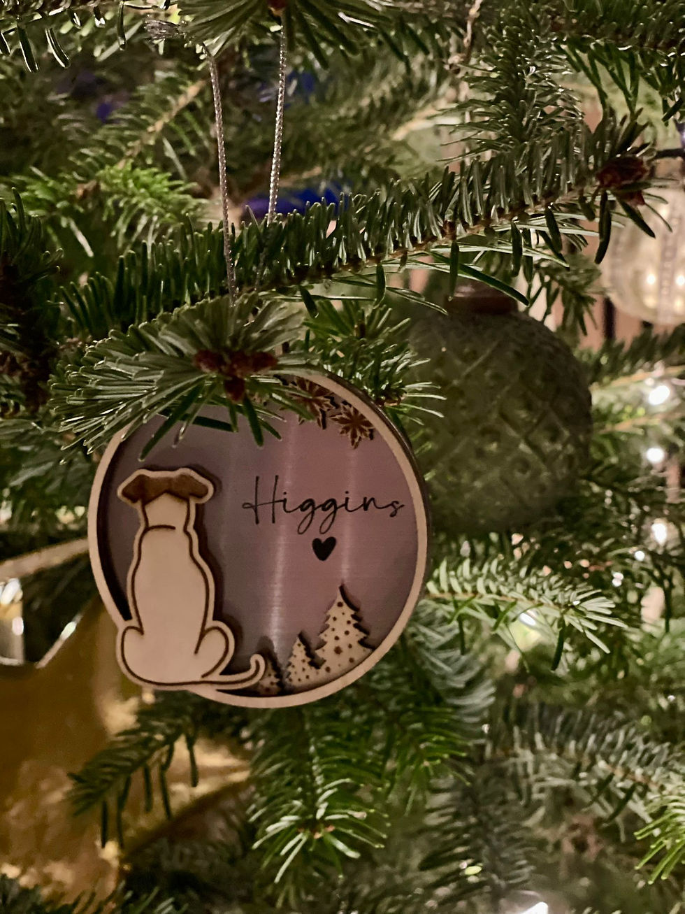 Miniaturbild: RR DOG Lover Weihnachtsanhänger aus Holz & Acryl mit 3 - 4 Layern