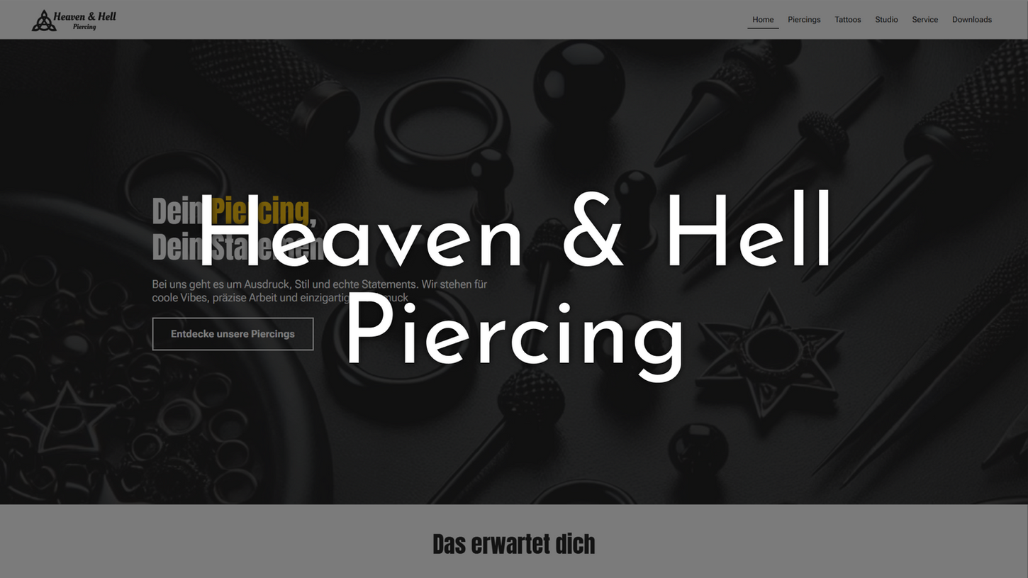 Webseite mit Cover