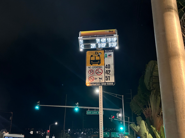 Solar Powered LED Real Time information sign pole mounted