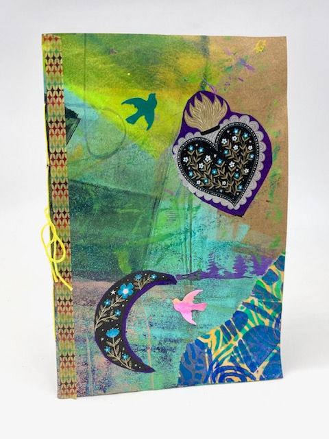 Collaged and painted Book