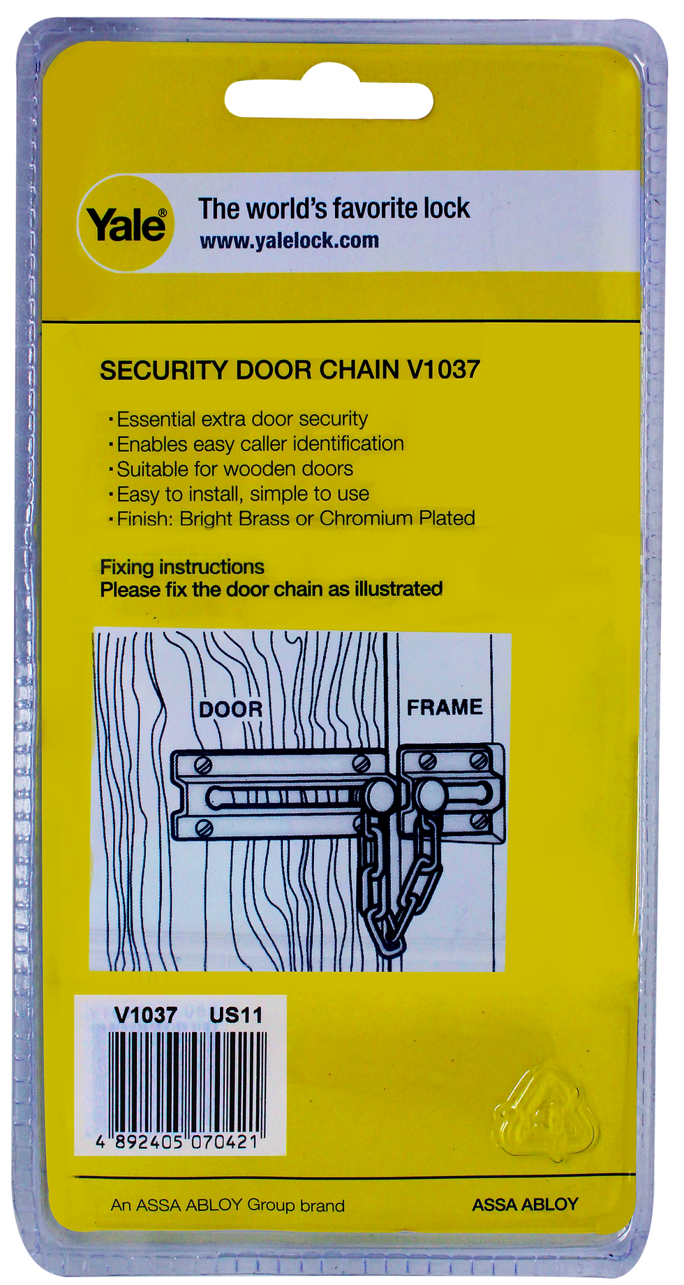 Thumbnail: Yale Door Chain V1037xUS11 Antique Brass Finish