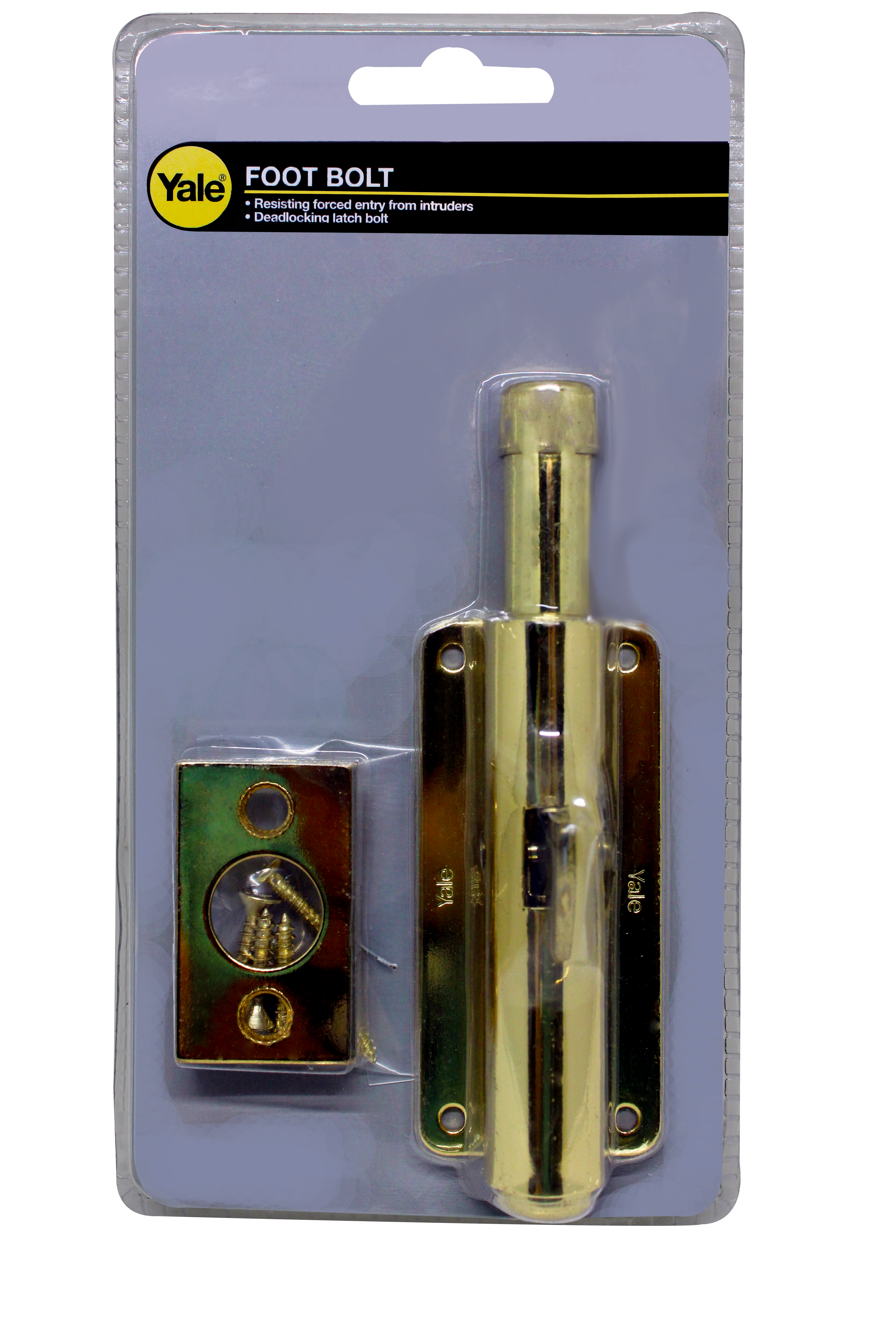Yale Foot Bolt 4" V1031 US3 Brass Finish