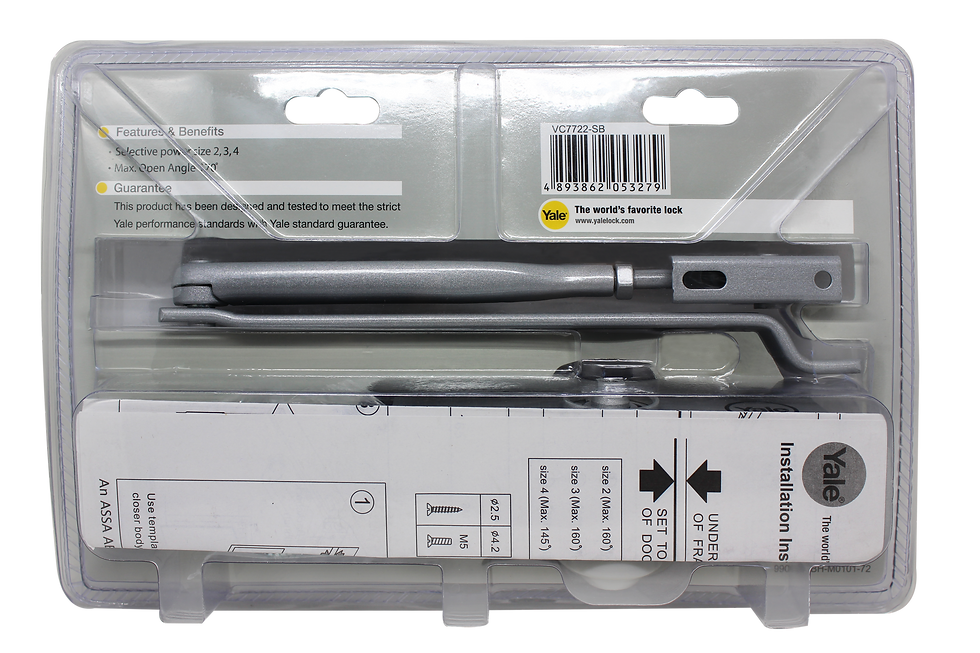 Thumbnail: Yale Door Closer Aluminum VC-7722-SB (80kg/ 300,000cycles)