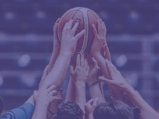 Team celebrating a basketball win