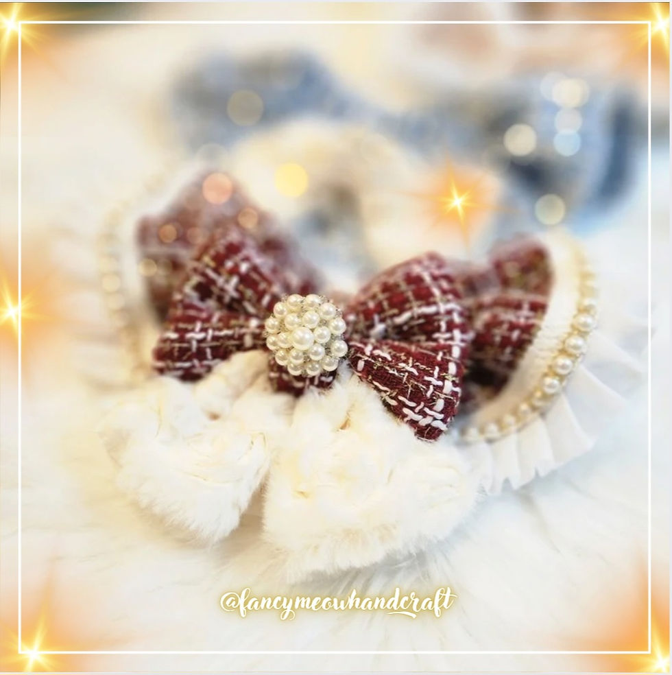 Winter Tweed Collar - Royal Red Combo