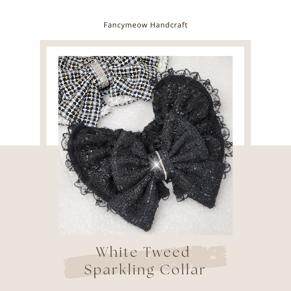 Black Tweed Sparkling Collar