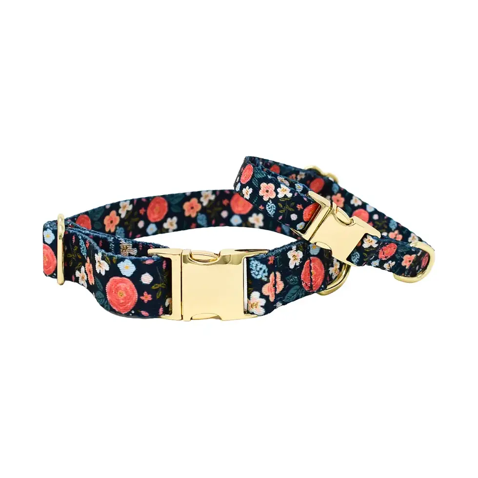 Thumbnail: Floral Dog Collar – Pink Papyrus