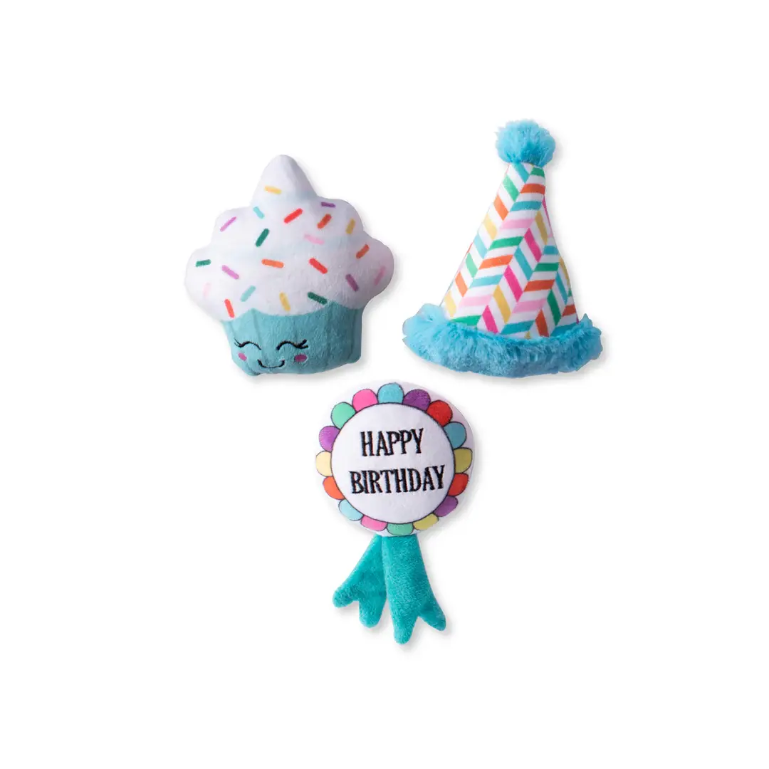 Happy Bark Day 3-Piece Small Dog Toy Set by Fringe