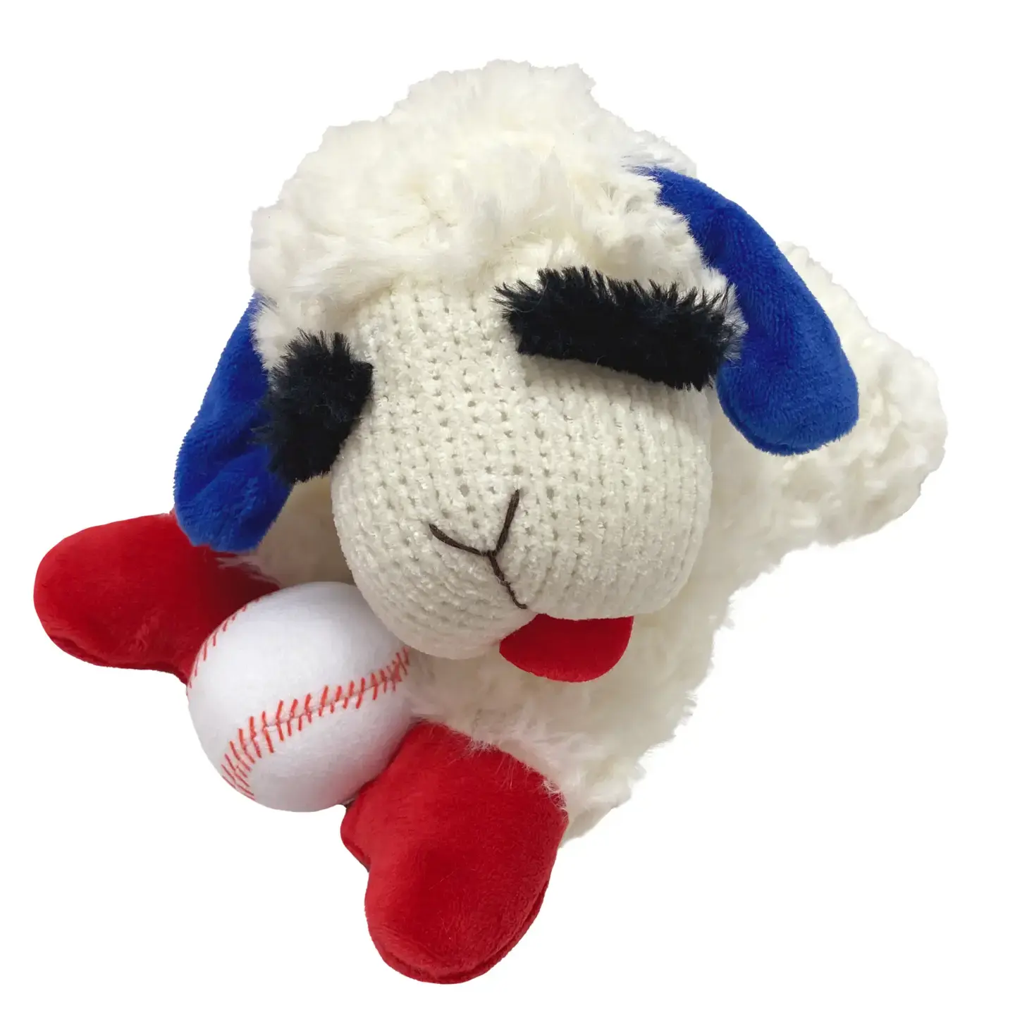 Baseball Lamb Chop Plush Dog Toy
