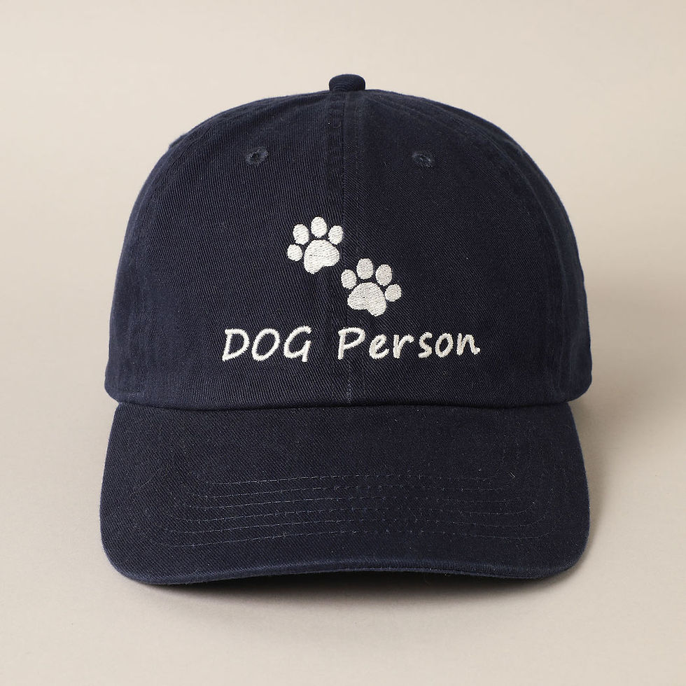 Thumbnail: Dog Person Embroidered Cotton Baseball Cap