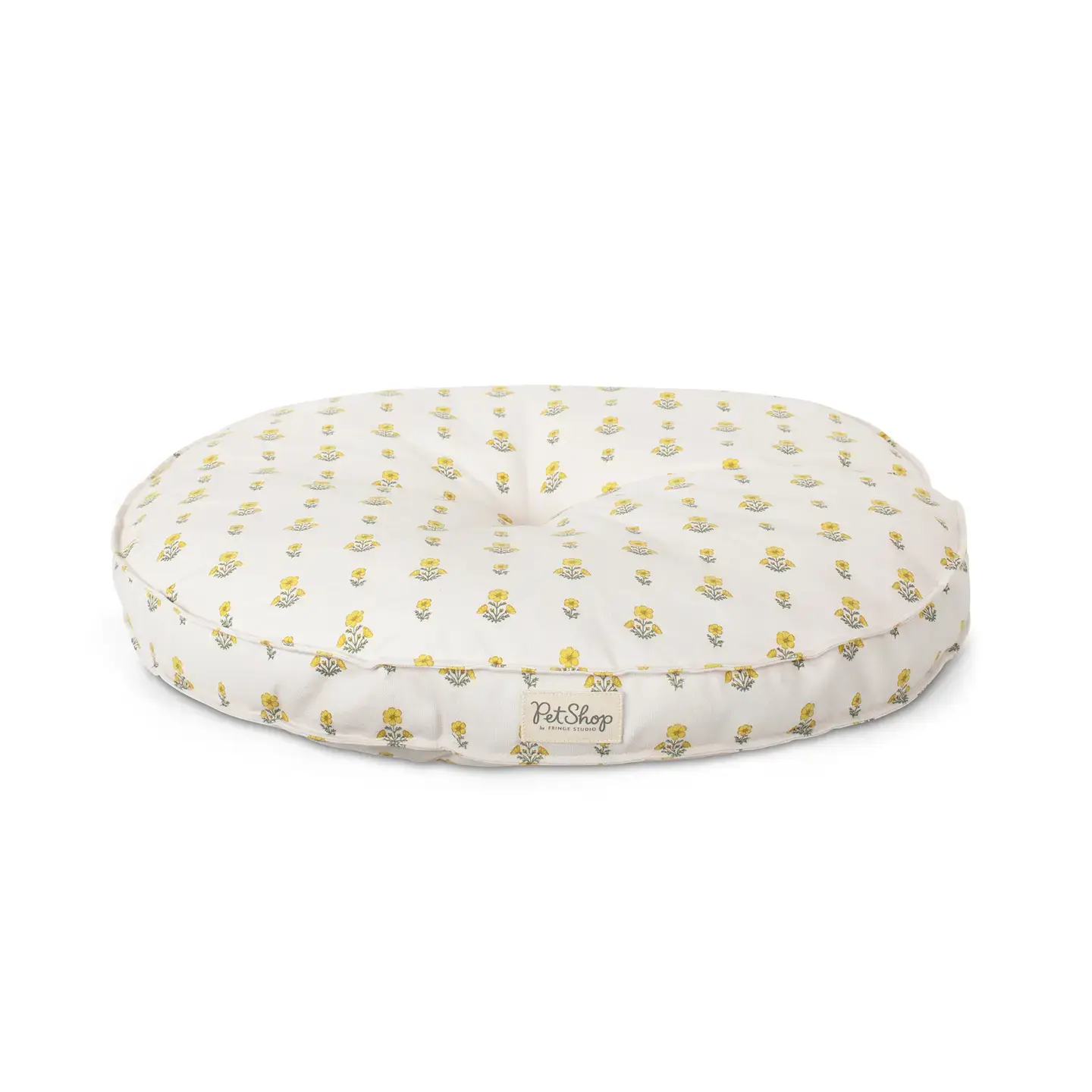 Block Print Marigold Round Pet Bed from Fringe, Medium