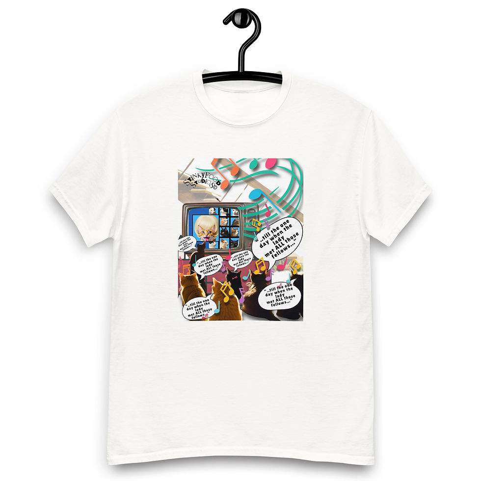 “TV Cat Family” - Stinky Food Studios Unisex Comfort Tee Shirt