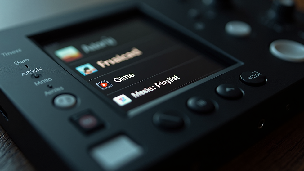 Close-up view of a playlist on a digital music player