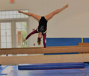 Gymnist on the balance beam