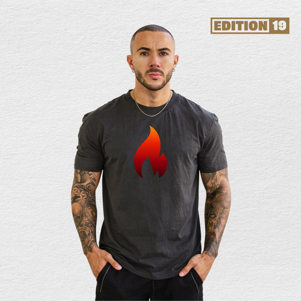 Radial Flame Unisex Tee - Charcoal