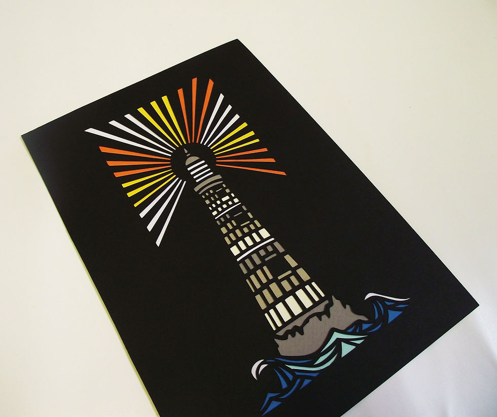 Thumbnail: Hand Cut Lighthouse Greetings Card