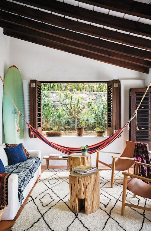 Surf Shack home, beach style, beni ourain rug, beach house
