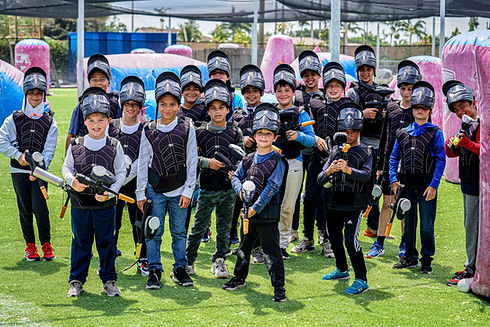 Kids enjoying a birthday party at Family Paintball Center