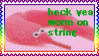 worm on a string rave stamp