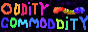 Oddity Commodity Neocities Site Link Button Gummy worm and rainbow