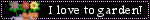 I love to garden flower pot cute blinky