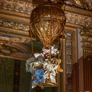 détail d'une montgolfière de la chambre du Roi de Vaux-le-Vicomte