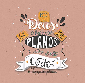 lettering cristão sobre os planos de Deus