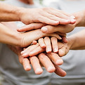 Teamwork hands stack