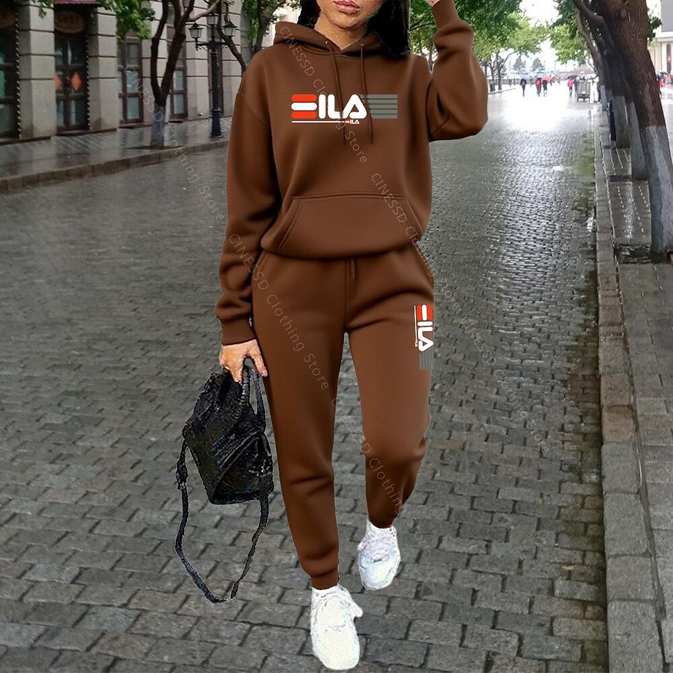 Miniatura: Calças com capuz para o outono/inverno feminino, moda de alta qualidade, estétic