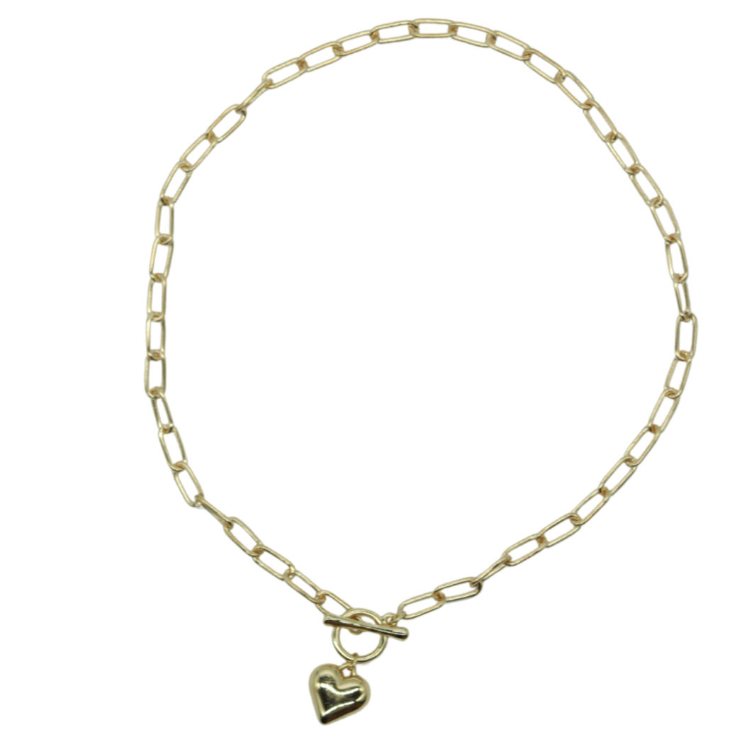 Heart Toggle Clasp Chain