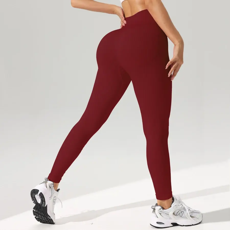Thumbnail: Women Sports Leggings Seamless Yoga Pants W/Tummy Control Sportswear Woman Gym