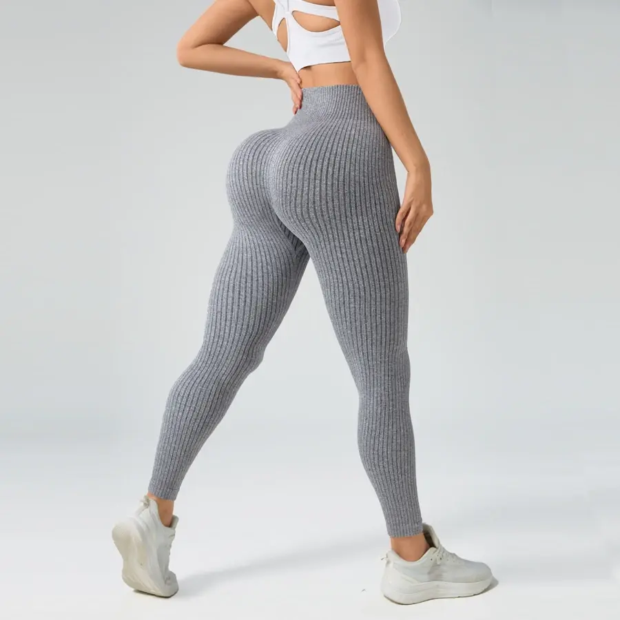 Thumbnail: Women Sports Leggings Seamless Yoga Pants W/Tummy Control Sportswear Woman Gym