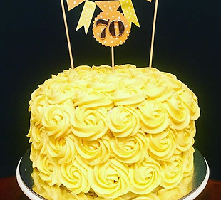 Because bunting makes birthdays more fun! #mellowyellow #bunting #happybirthday #70today #