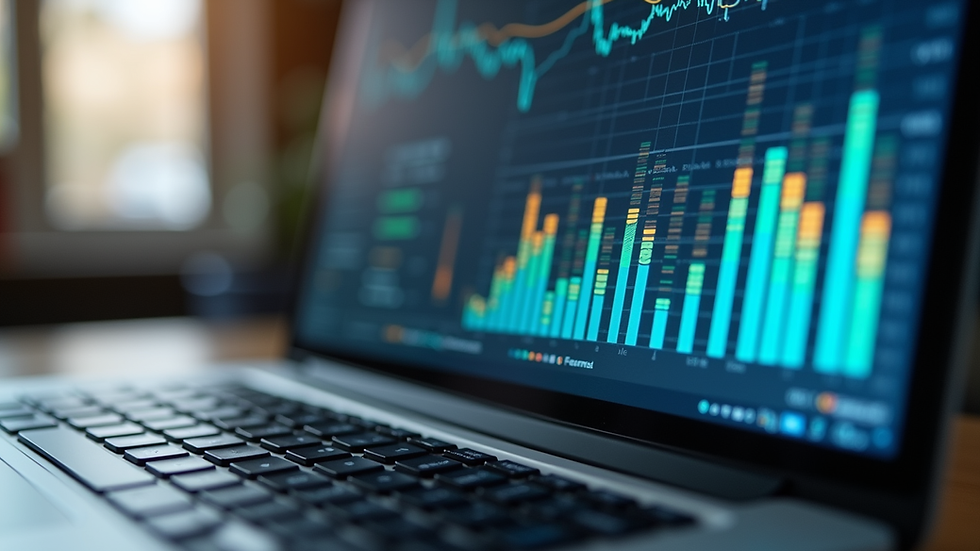 Close-up view of a laptop screen showing database management software in use