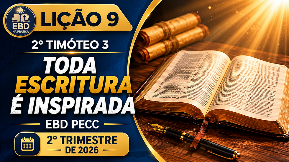 Licão 9 - 2° Timóteo 3 - Toda Escritura é Inspirada | EBD PECC | 2° Trimestre 2026